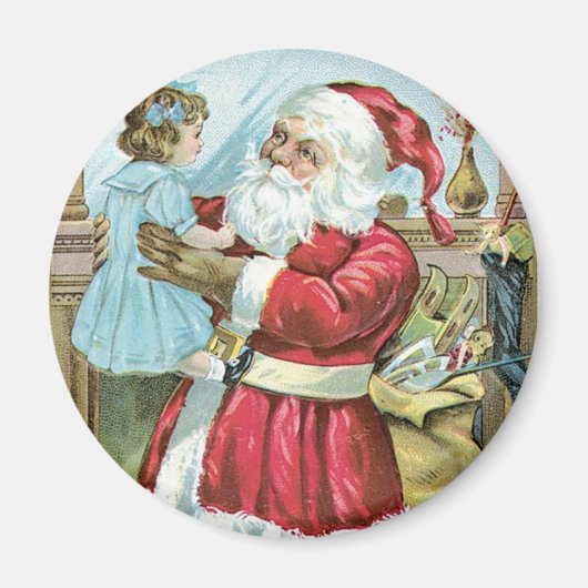Klassieke Kerstman met Kind Magneet (Voorkant)