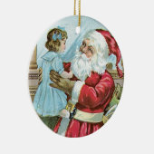 Klassieke Kerstman met Kind - rond Keramisch Ornament (Rechts)