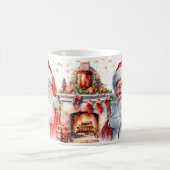 Klassieke Kerstman met open haard Kerstmis Koffiemok (Center)