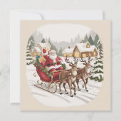 Klassieke Kerstman Negentiger Jaren Retro Kerstman Feestdagenkaart (Voorkant)