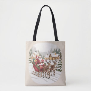 Klassieke Kerstman Negentiger Jaren Retro Kerstman Tote Bag