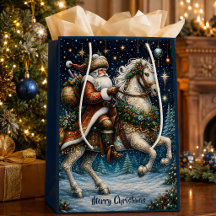 Klassieke Kerstman op een paard 