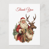 Klassieke Kerstman op een rendier Bedankt Briefkaart (Voorkant)
