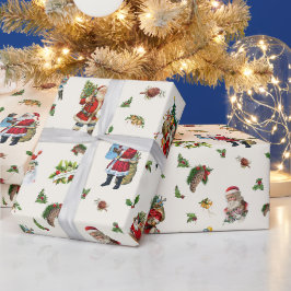 Klassieke Kerstman Persoonlijke Kerstmis Cadeaupapier