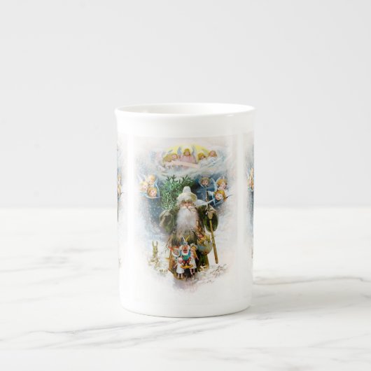Klassieke Kerstman Porselein Kop (Voorkant)