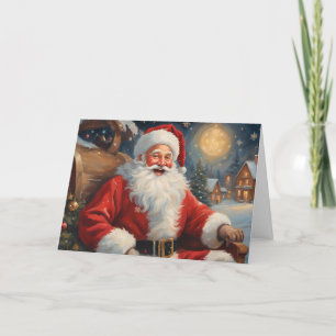 Klassieke Kerstman Portret Feestdagen Kaart