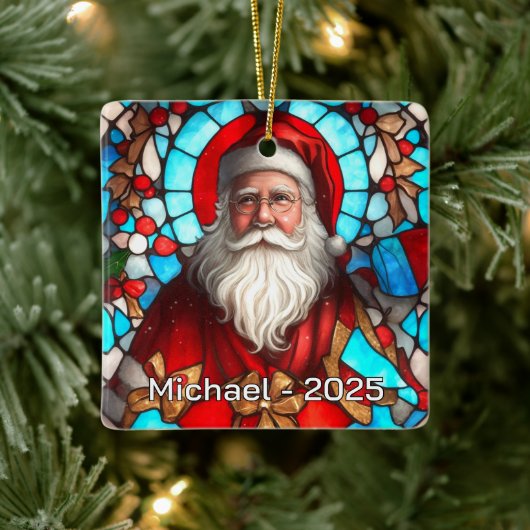 Klassieke Kerstman Portret Keramisch Ornament (Boom)