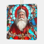 Klassieke Kerstman Portret Keramisch Ornament (Links)