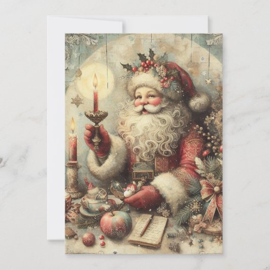 Klassieke Kerstman Prettig Kerstfeest Feestdagenkaart (Voorkant)