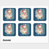 Klassieke Kerstman Prettig Kerstfeest Vierkante Sticker (Vel)
