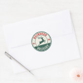 Klassieke Kerstman Rendier Bezorging Kerstmis Ronde Sticker (Envelop)