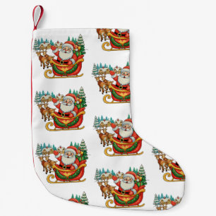 Klassieke Kerstman Rendier Kerstmis Retro Kleine Kerstsok