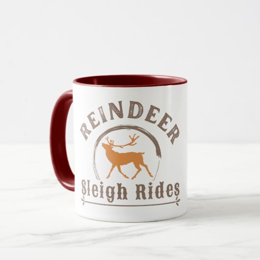 Klassieke Kerstman Rendier Slede Ritten Mok (Voorkant links)