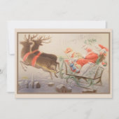 Klassieke Kerstman rendier slee Kerstmis Feestdagenkaart (Voorkant)