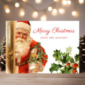 Klassieke Kerstman Retro Kerstmis Briefkaart