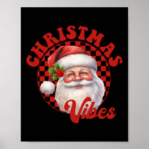 Klassieke Kerstman Retro Prettig Kerstmis Xmas Her Poster