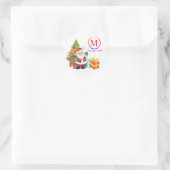 Klassieke kerstman ronde sticker (Tas)