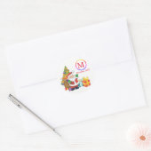 Klassieke kerstman ronde sticker (Envelop)