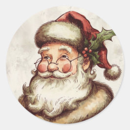 Klassieke Kerstman Ronde Sticker