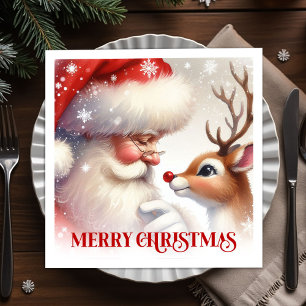 Klassieke Kerstman Rudolph Festivale Dinner Set Servet
