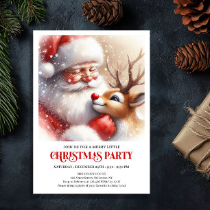 Klassieke Kerstman Rudolph Gezellige Feestnacht Kaart