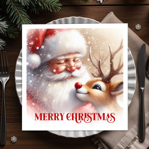 Klassieke Kerstman Rudolph Kerstfeest Diner  Servet