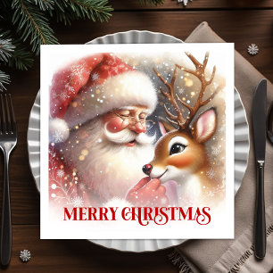 Klassieke Kerstman Rudolph Kerstfeest Servetten 