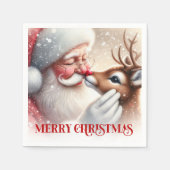 Klassieke Kerstman Rudolph Kerstviering Servetten (Voorkant)