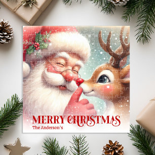 Klassieke Kerstman Rudolph Persoonlijke Kerst Kind Legpuzzel
