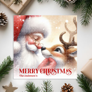 Klassieke Kerstman Rudolph Persoonlijke Kerst Kind Legpuzzel