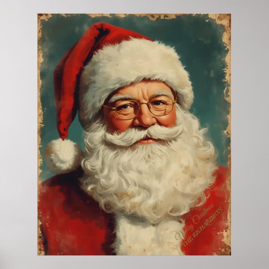 Klassieke Kerstman | Rustieke Victoriaanse Kerstmi Poster (Voorkant)
