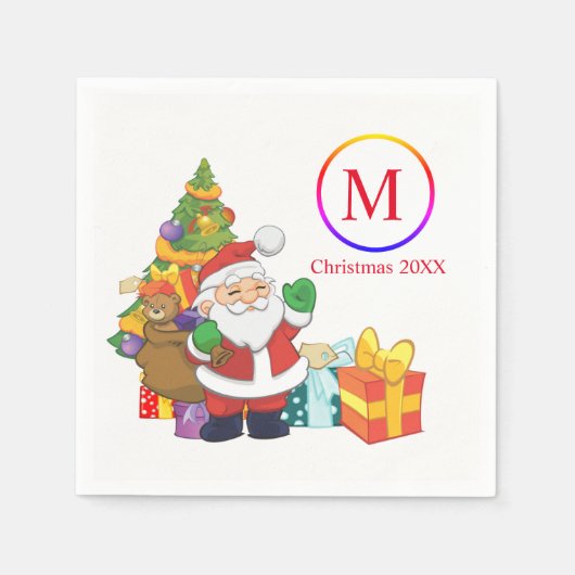 Klassieke kerstman servet (Voorkant)