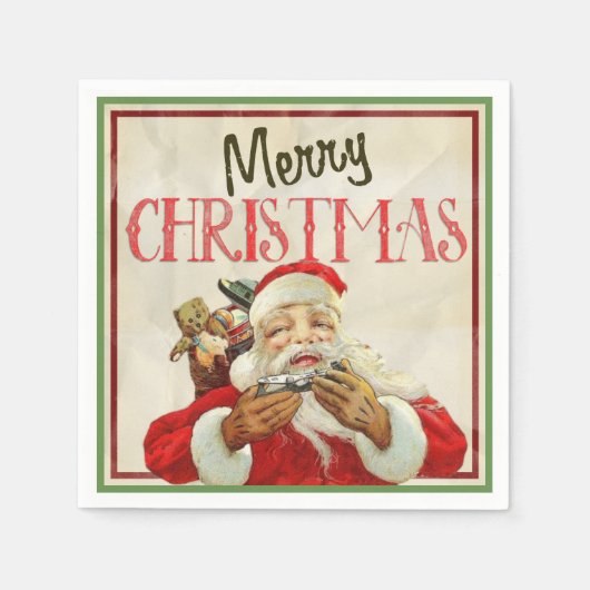 Klassieke kerstman servetten (Voorkant)