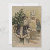 Klassieke Kerstman Sneeuw Kerstboom Kaart (Achterkant)