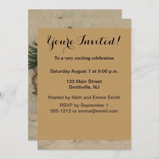 Klassieke Kerstman Sneeuw Kerstboom Kaart (Voorkant / Achterkant)