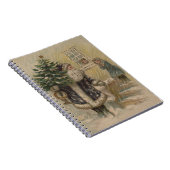 Klassieke Kerstman Sneeuw Kerstboom Notitieboek (Rechterzijde)