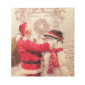 Klassieke Kerstman Sneeuwman Kerstfeest Notitieblok (Voorkant)