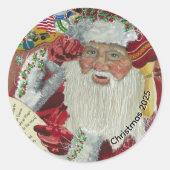 Klassieke Kerstman Stickers - Twee Keer Controlere (Voorkant)