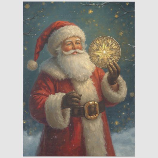 Klassieke Kerstman Tissuepapier (Voorkant)