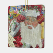 Klassieke Kerstman - Twee keer 2-zijdig controlere Keramisch Ornament (Links)