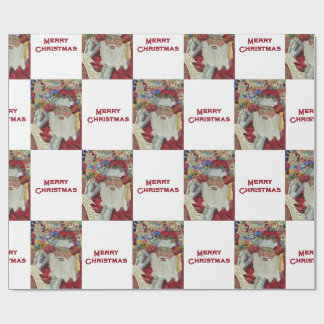 Klassieke Kerstman - Twee Keer Controleren Holiday Cadeaupapier