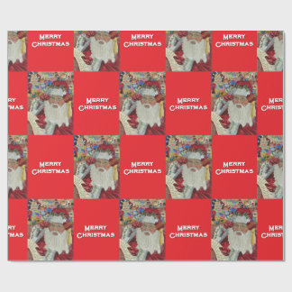 Klassieke Kerstman - Twee keer controleren Holiday Cadeaupapier