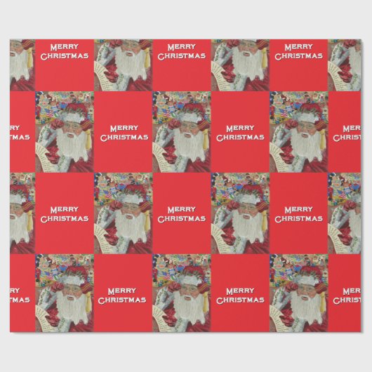 Klassieke Kerstman - Twee keer controleren Holiday Cadeaupapier (Vlak)