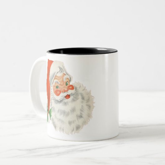 Klassieke  kerstman tweekleurige koffiemok (Voorkant links)