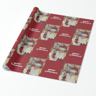 Klassieke Kerstman - Tweemaal controleren Vrolijk Cadeaupapier