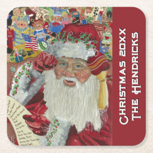 Klassieke Kerstman Vakantie 20XX — Aangepast voor Kartonnen Onderzetters