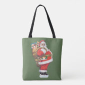 Klassieke Kerstman, Victoriaanse Kerstmis-uitknips Tote Bag (Achterkant)