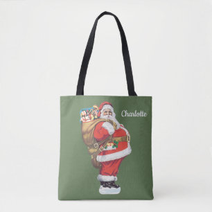 Klassieke Kerstman, Victoriaanse Kerstmis uitsnede Tote Bag