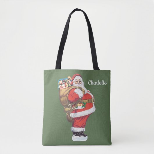 Klassieke Kerstman, Victoriaanse Kerstmis uitsnede Tote Bag (Voorkant)