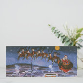 Klassieke Kerstman vliegt met zijn slee (Staand voorkant)